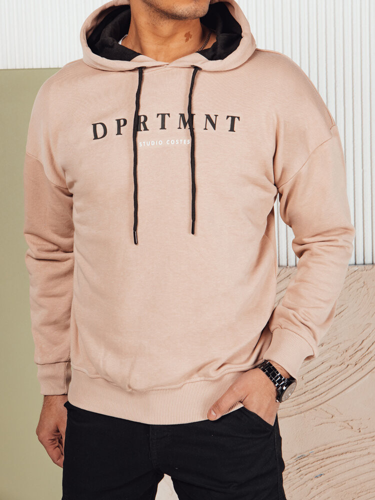Pánská mikina s béžovým potiskem Dstreet BX5677 S