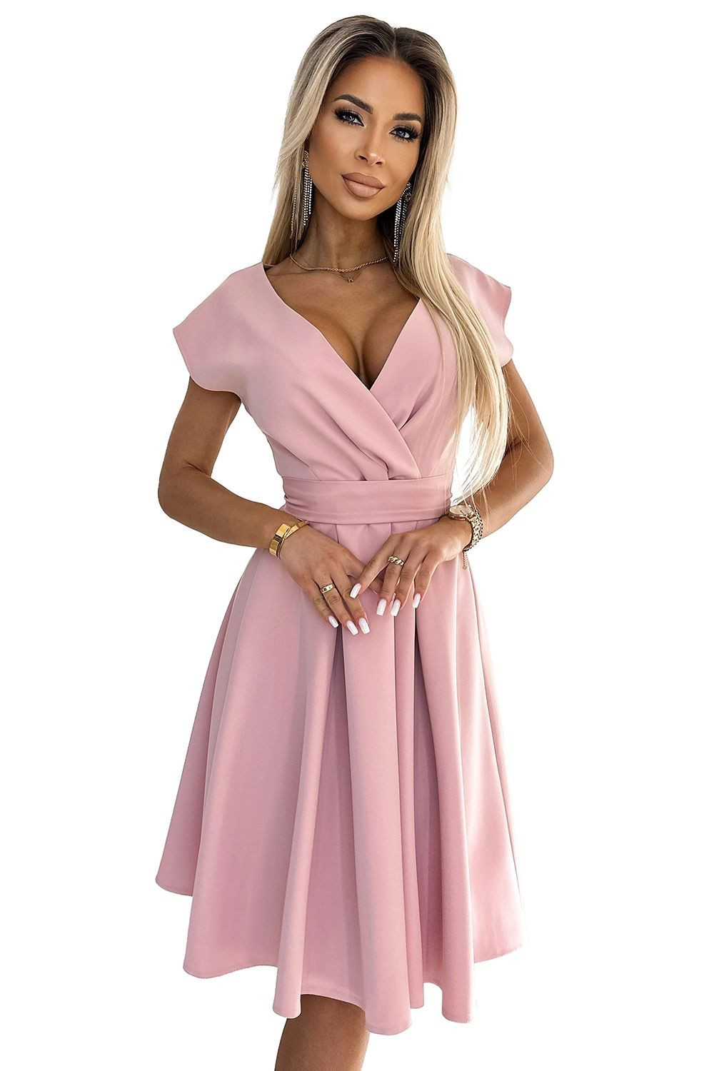 Dámske šaty 348-9 SCARLETT - NUMOCO starorůžová S