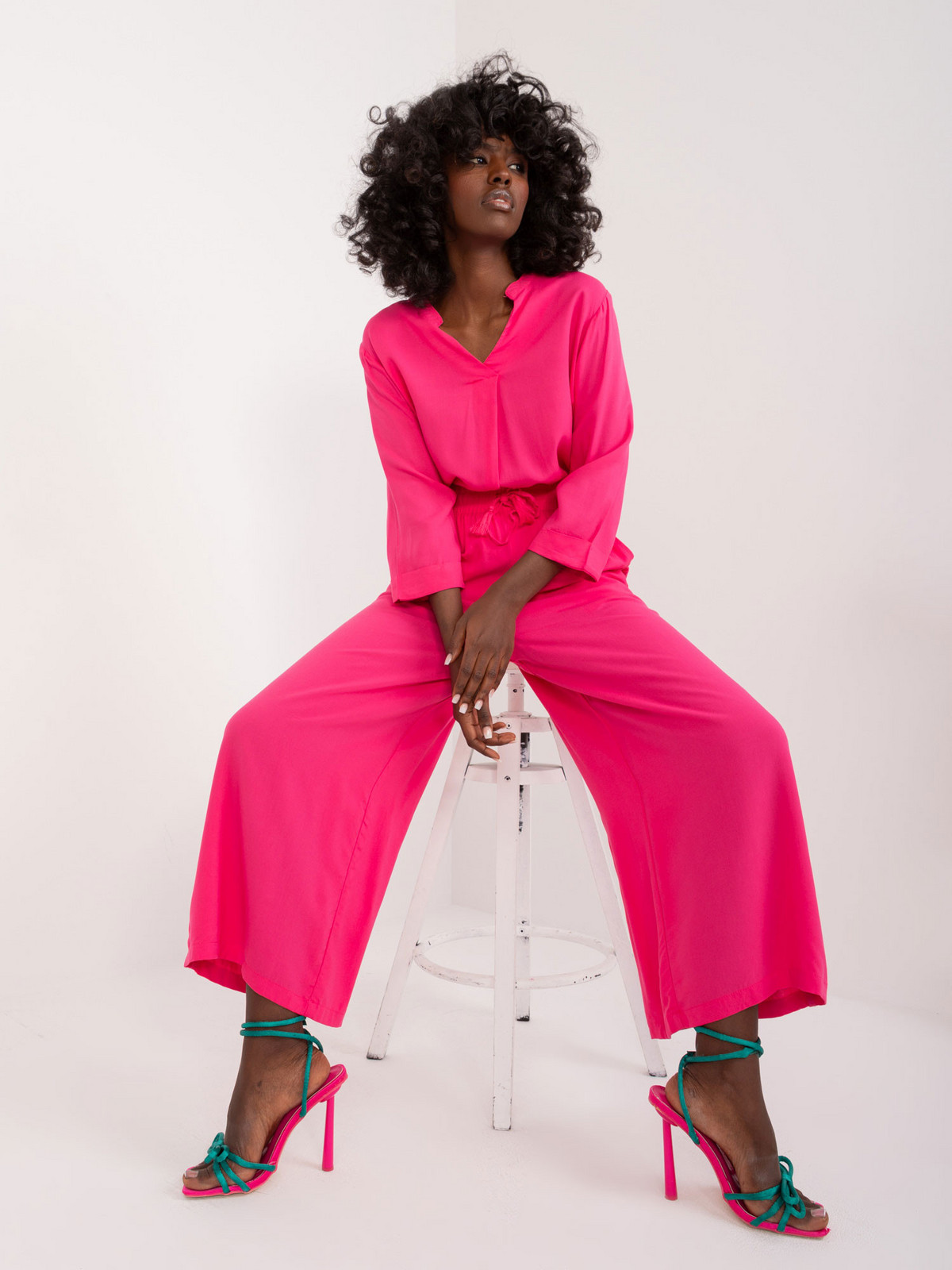 Nohavice D73761M62237D fuchsiová S