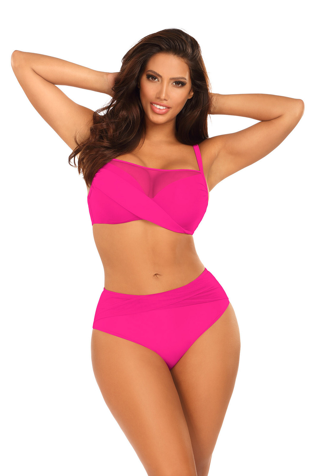 Dámske dvojdielne plavky Fashion 32 S1002N3-2 neon. ružová - Self 42C