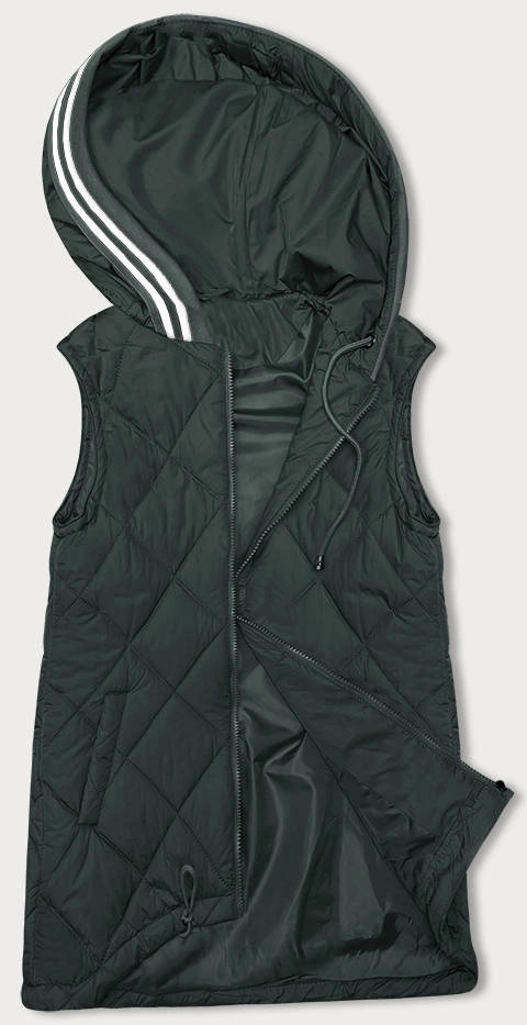 Vesta v army farbe s ozdobnou kapucňou (16M9116-136) odstíny zelené S (36)