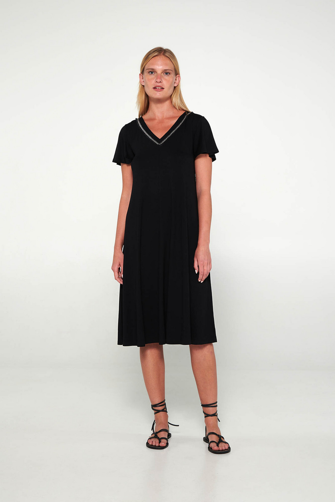 Vamp - Šaty s krátkymi rukávmi 20506 - Vamp black S
