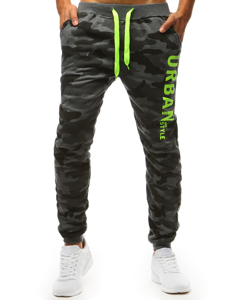 Pánské camo tepláky antracitové Dstreet UX3511 M