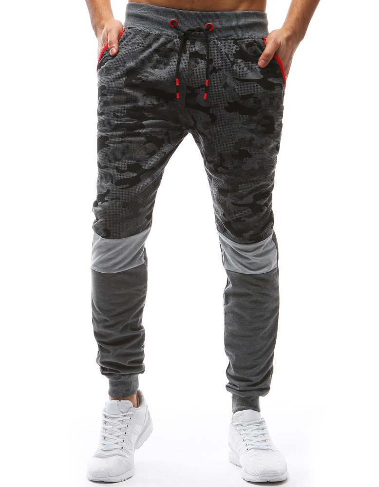Pánské camo tepláky antracitové Dstreet UX3628 M