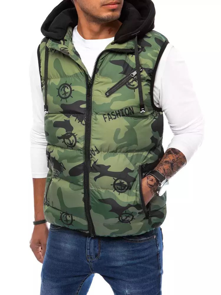 Pánská prošívaná camo vesta Dstreet TX4106 S