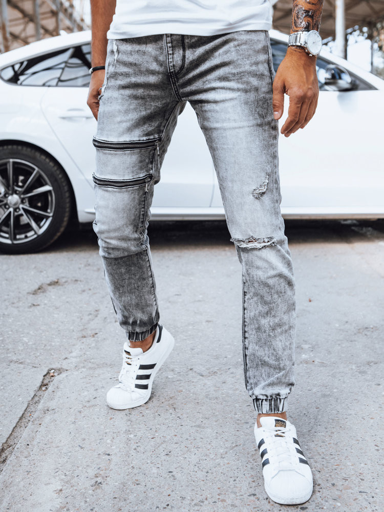 Pánské džínové joggery šedé Dstreet UX4039 S