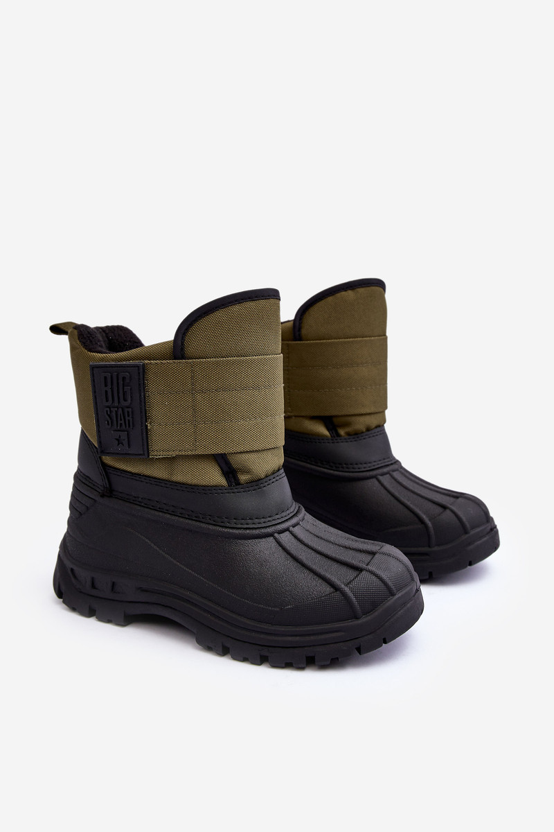 Dětské zateplené sněhule na suchý zip Khaki Big Star 30