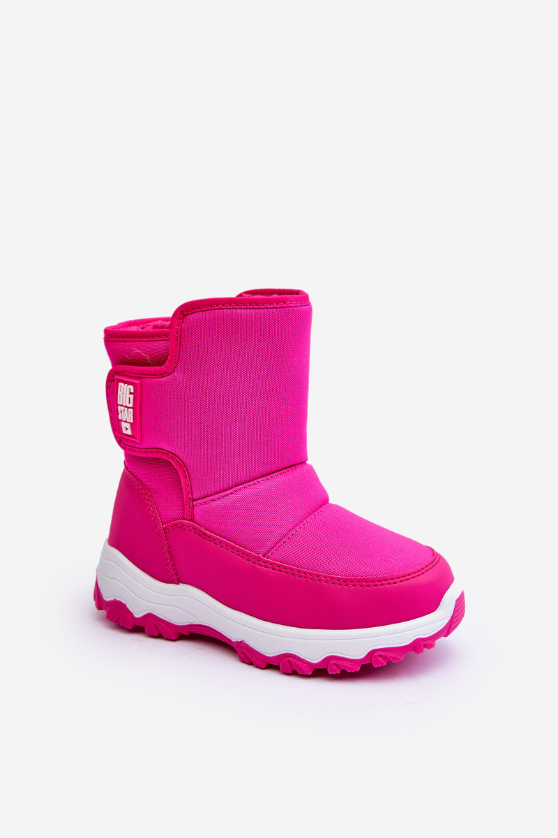 Dětské zateplené sněhule na suchý zip Pink Big Star 30