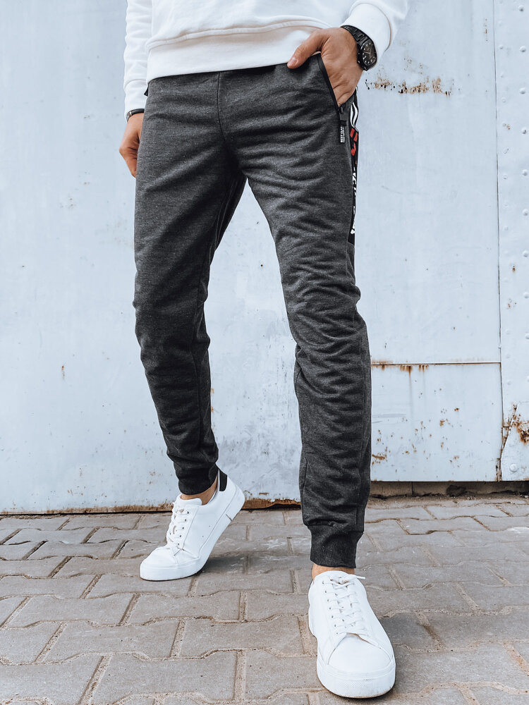 Pánské tmavě šedé tepláky Dstreet UX4271 M/L
