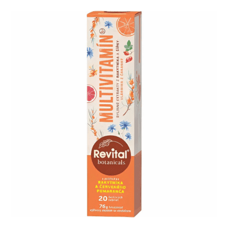 REVITAL Botanicals multivitamín rakytník a červený pomaranč 20 šumivých tabliet