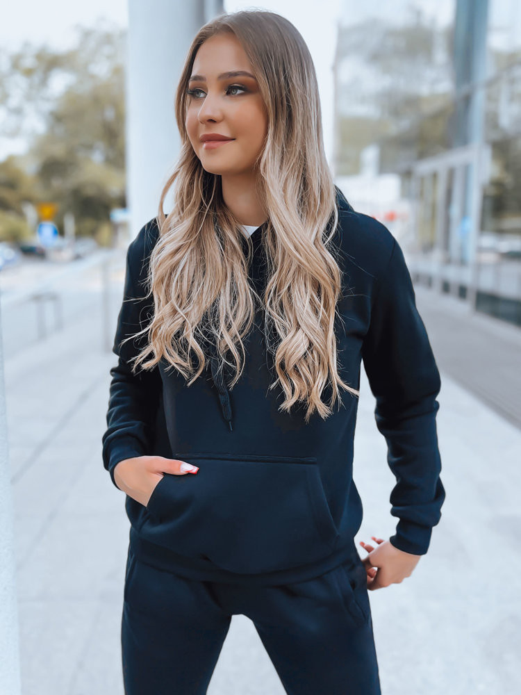 Dámská mikina BASIC s kapucí tmavě modrá BY0561 S