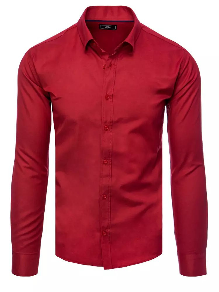 Dstreet DX2431 pánská elegantní vínová košile L
