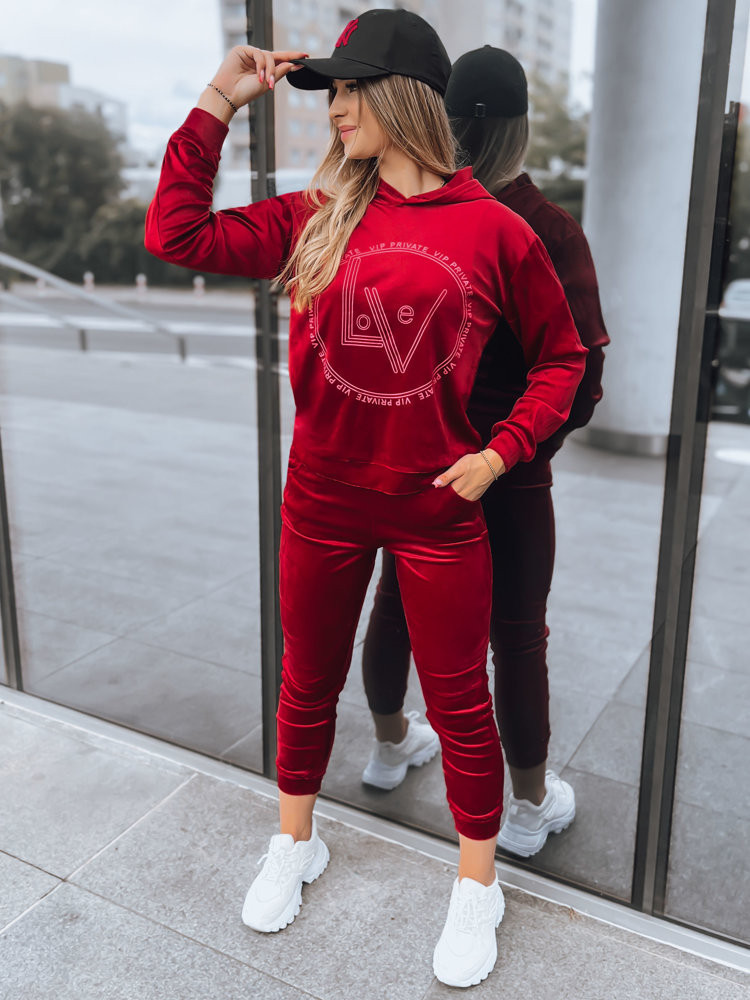 Dámská sametová souprava VIP PRIVATE vínová Dstreet AY0869 S/M