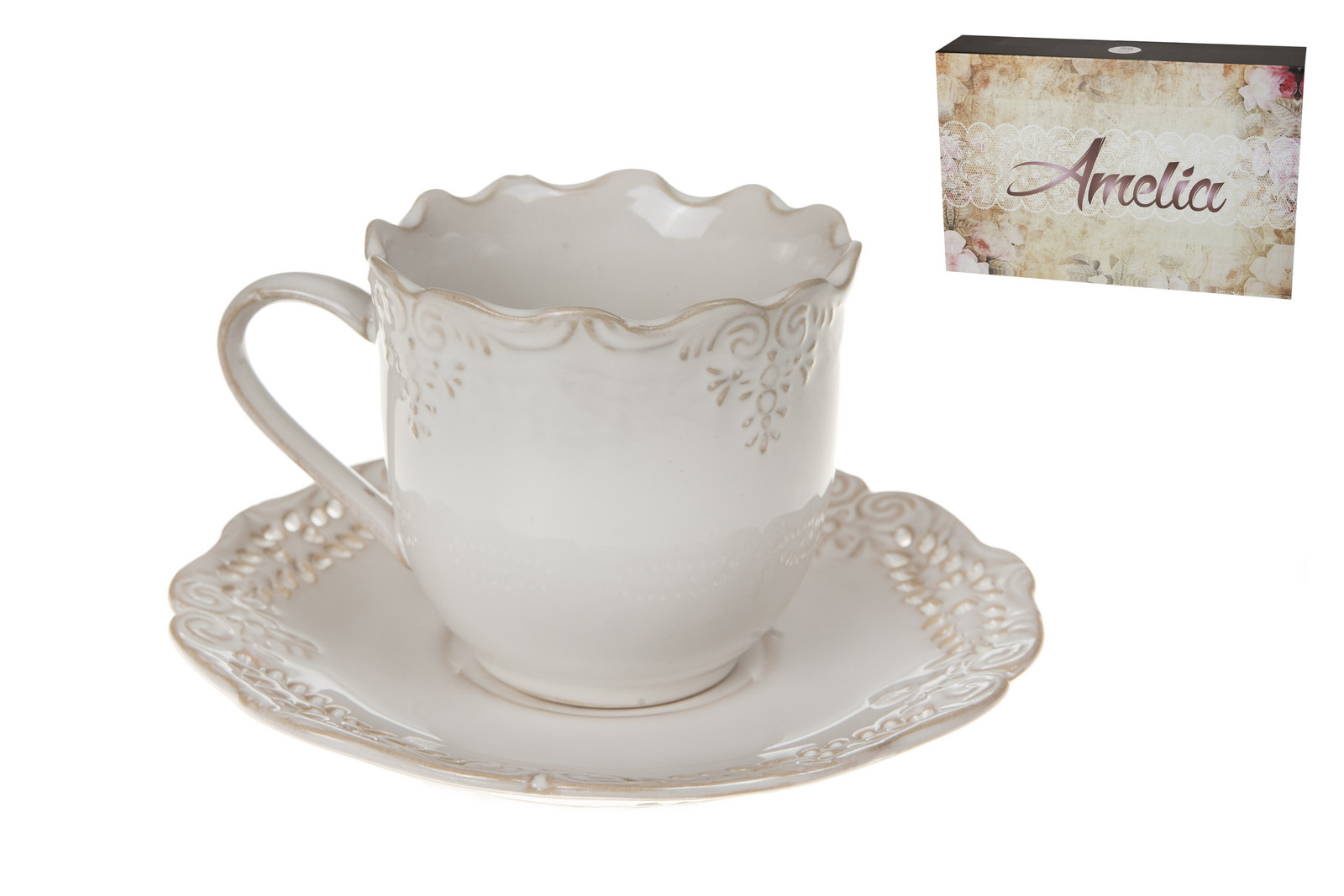 MAKRO - Šálka + podšálka AMELIA sada 6+6ks 05632