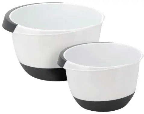 Súprava misiek na miešanie (2 ks) 3,5 l + 2 l, biela/čierna%