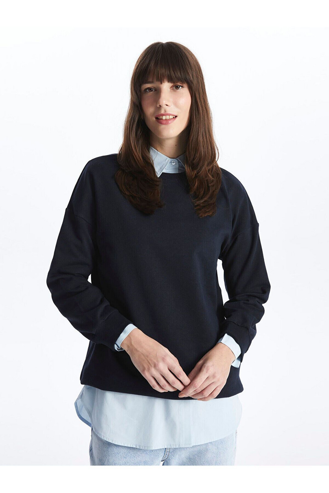 LC Waikiki Lw - Crew Neck Plain Long Sleeve Women's Sweatshirt Tunic