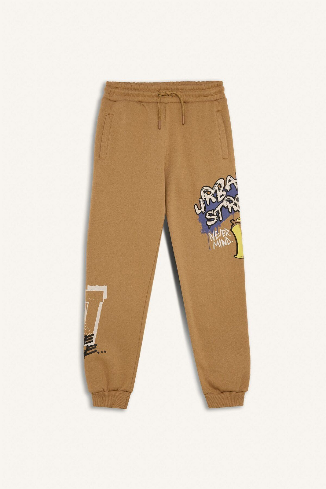 DEFACTO Boy Regular Fit Printed Elastic Waist Leg Thick Sweatpants