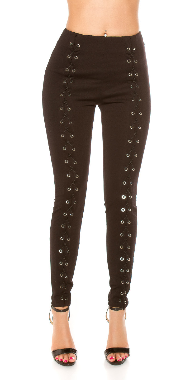 Sexy KouCla highwaist Treggings with lacing black S
