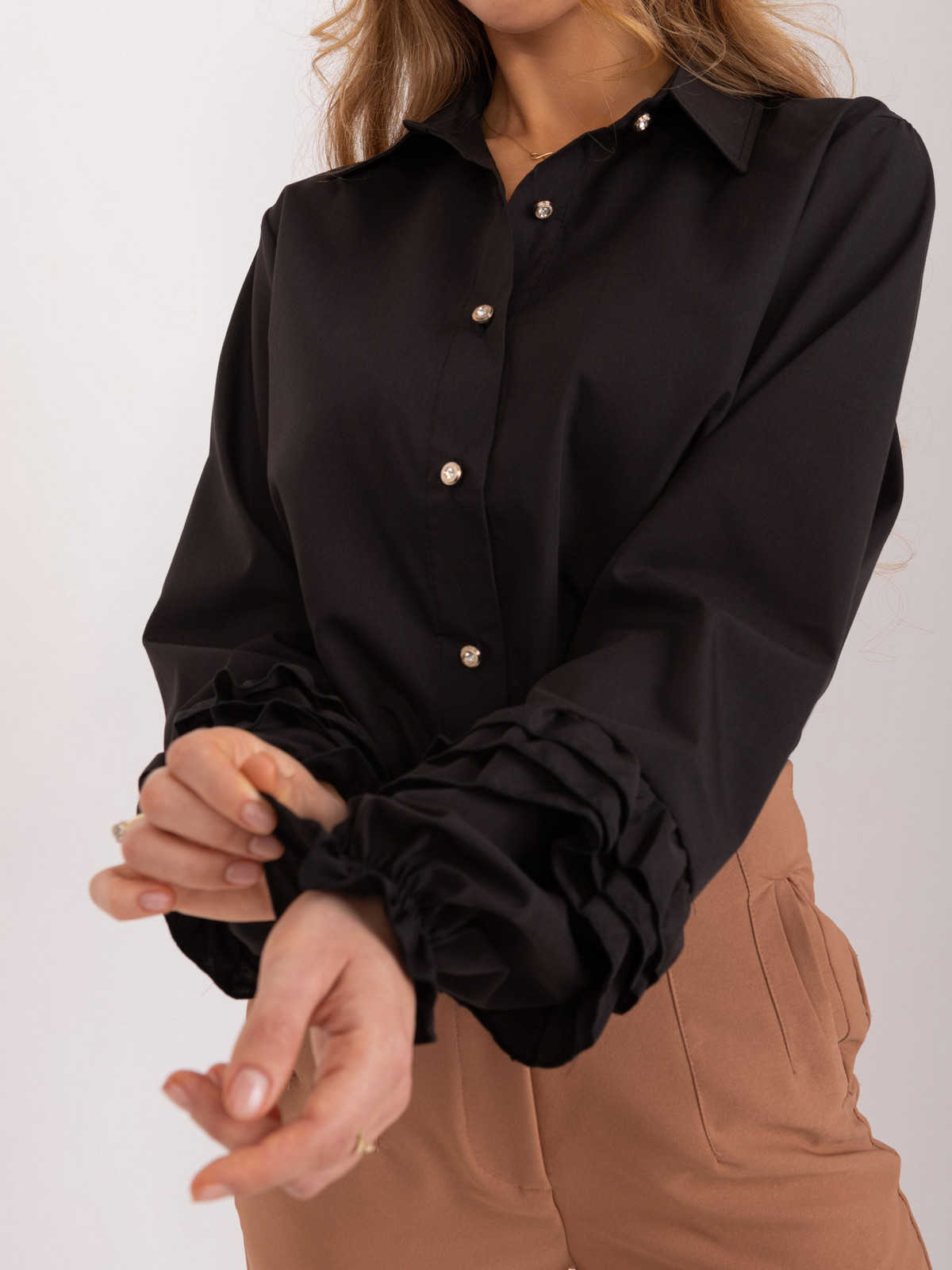 Košeľa LK KS 509490.27 čierna farba S/M