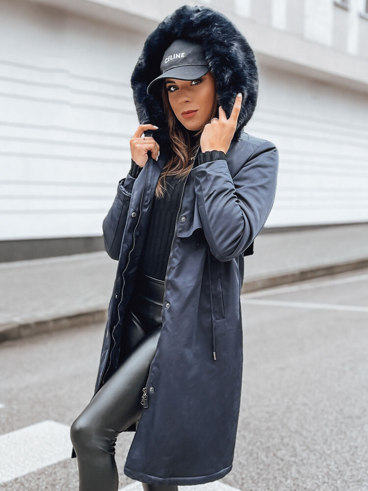 LUSTER dámská zimní bunda parka, tmavě modrá, Dstreet TY4018 S