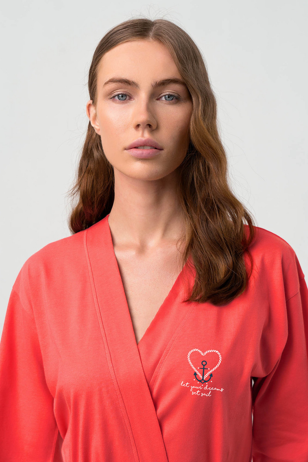 Vamp - Župan s krátkym rukávom 20913 - Vamp coral sun S