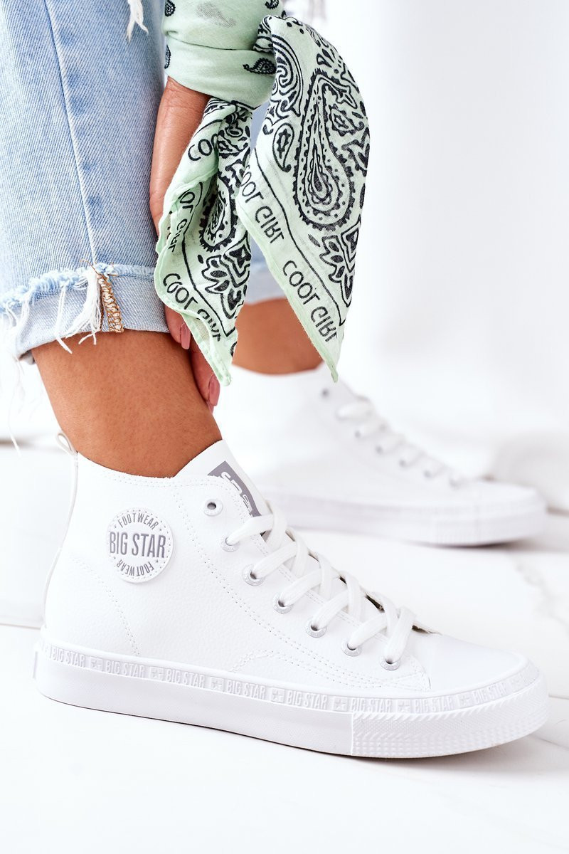 Women's Leather High Sneakers Big Star GG274016 White 40