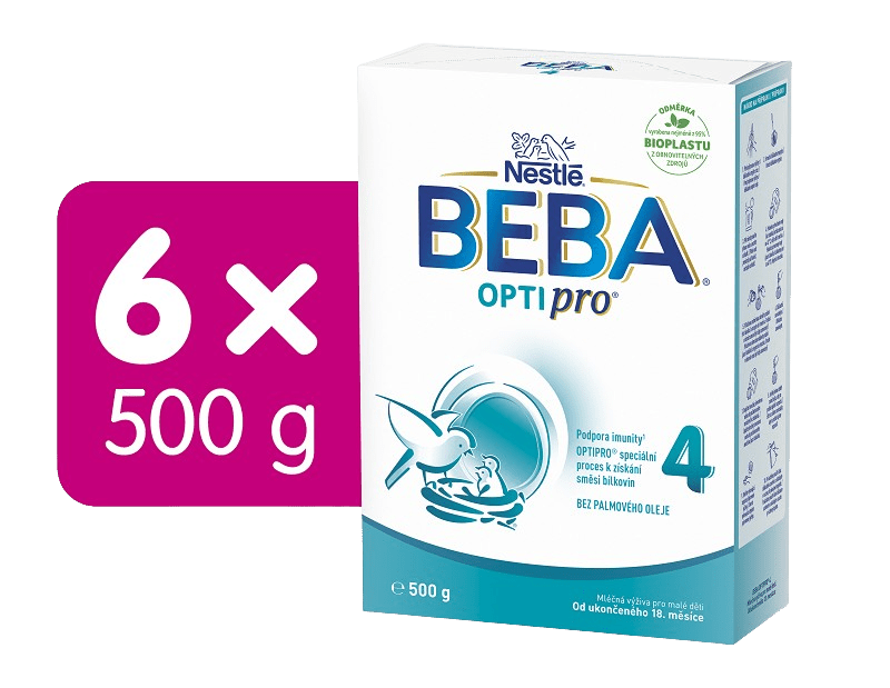 NESTLÉ BEBA OPTIPRO 4 (mliečna výživa pre malé deti (od ukonč. 18. mesiaca)(inov.2022) 6 ks