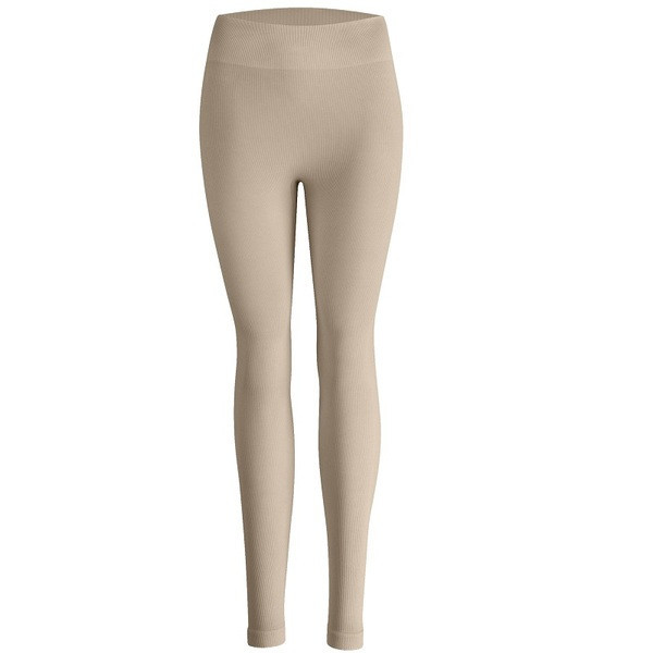 Dámske módne legíny NUR DIE RIPP-OPTIK LEGGINGS - NUR DIE - taupe S