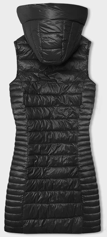 Čierna prešívaná vesta s kapucňou (16M9113-392) odstíny černé S (36)