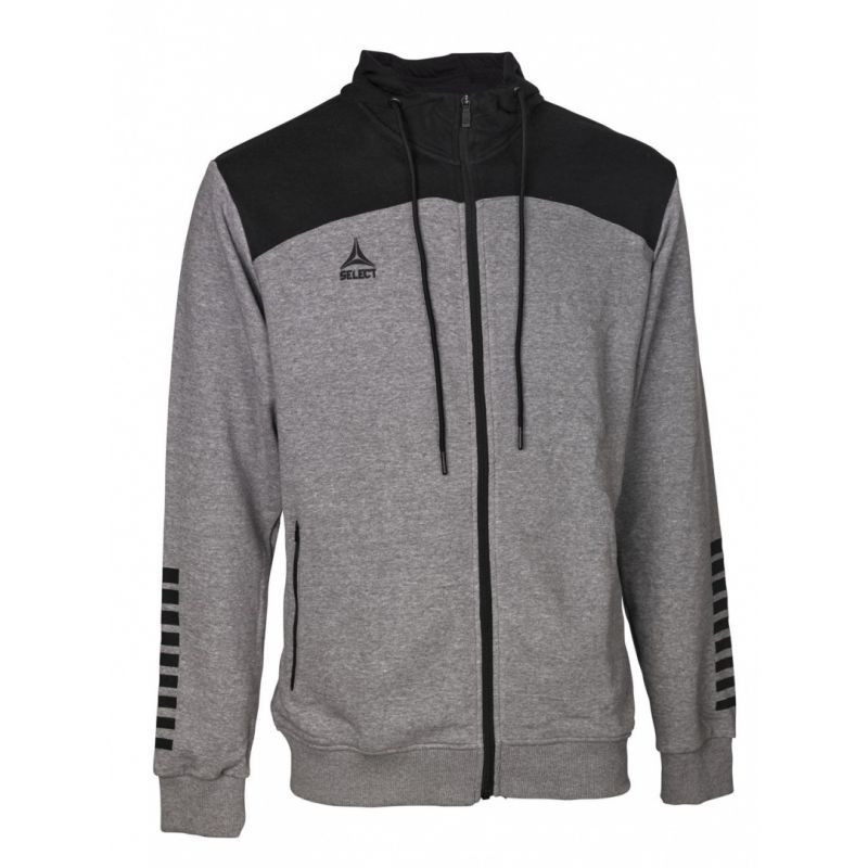 Select Oxford Zip U Hoodie T26-01811 Šedo-čierna mikina s kapucňou 14