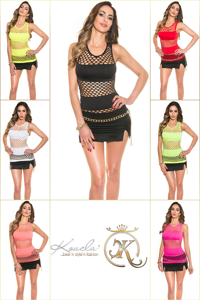 Sexy KouCla neon net top neonyellow Einheitsgroesse