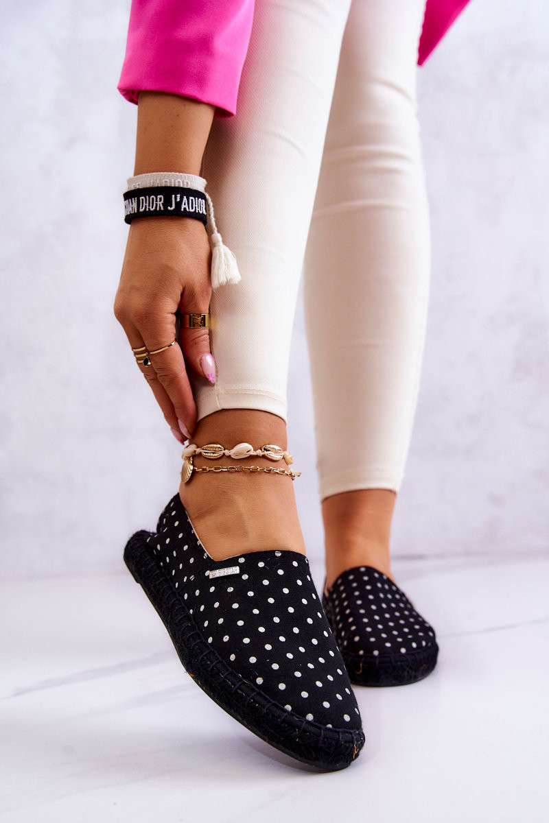Dámské módní espadrilky Polka Dots Big Star - černé 38
