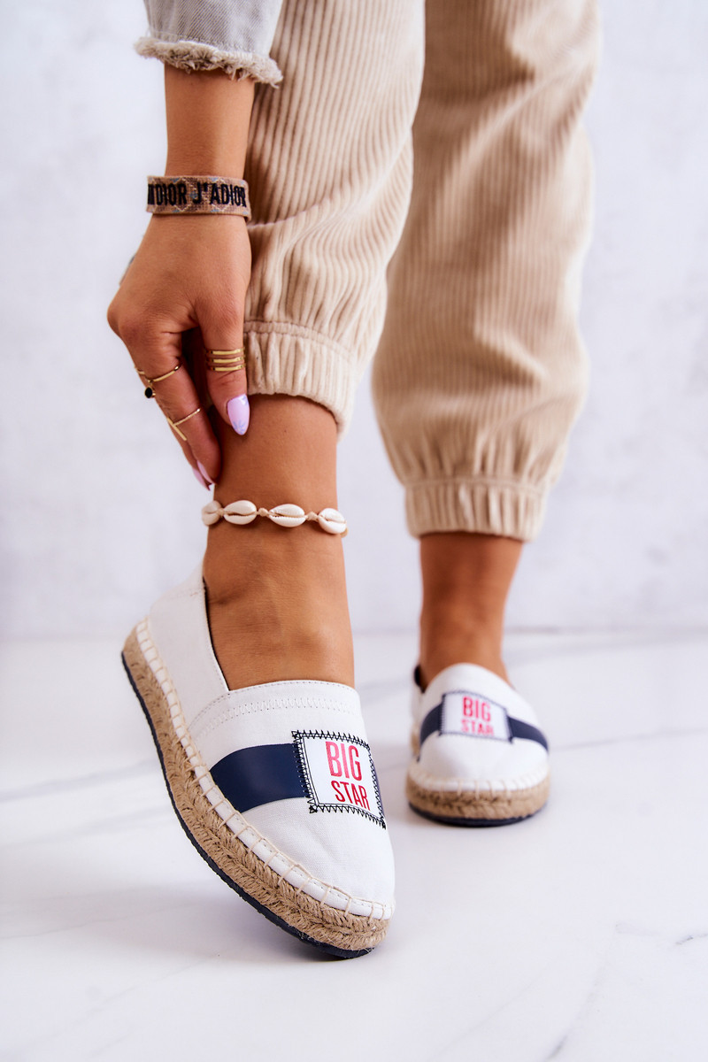 Dámské elegantní espadrilky Big Star - bílá/tmavě modrá 37