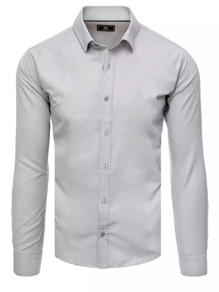 Dstreet DX2434 pánská elegantní světle šedá košile M