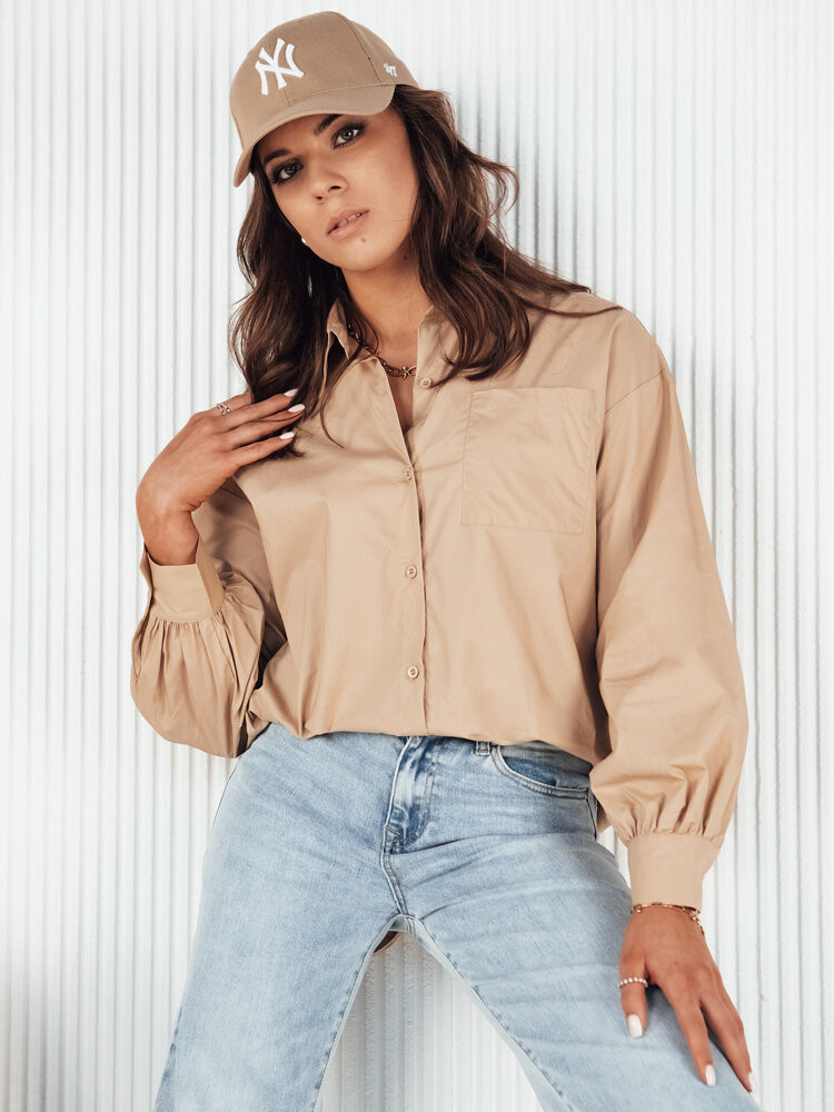 KLARA dámská košile, camel, Dstreet DY0371 S