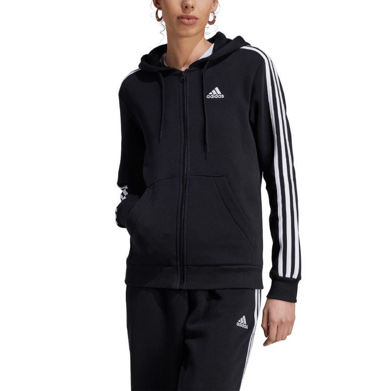 Mikina adidas 3 Stripes FL Full-Zip Hoodie W HZ5743 S