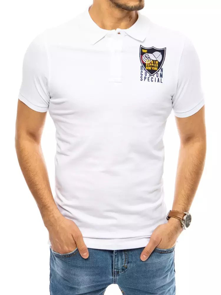 Polokošile s výšivkou bílé Dstreet PX0392 M