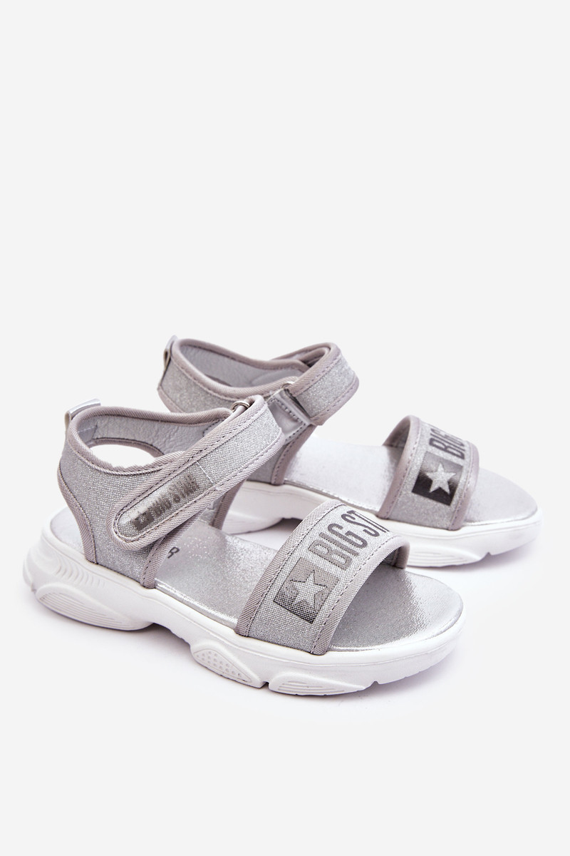 Dětské sandály na suchý zip Big Star LL374194 stříbrne 32