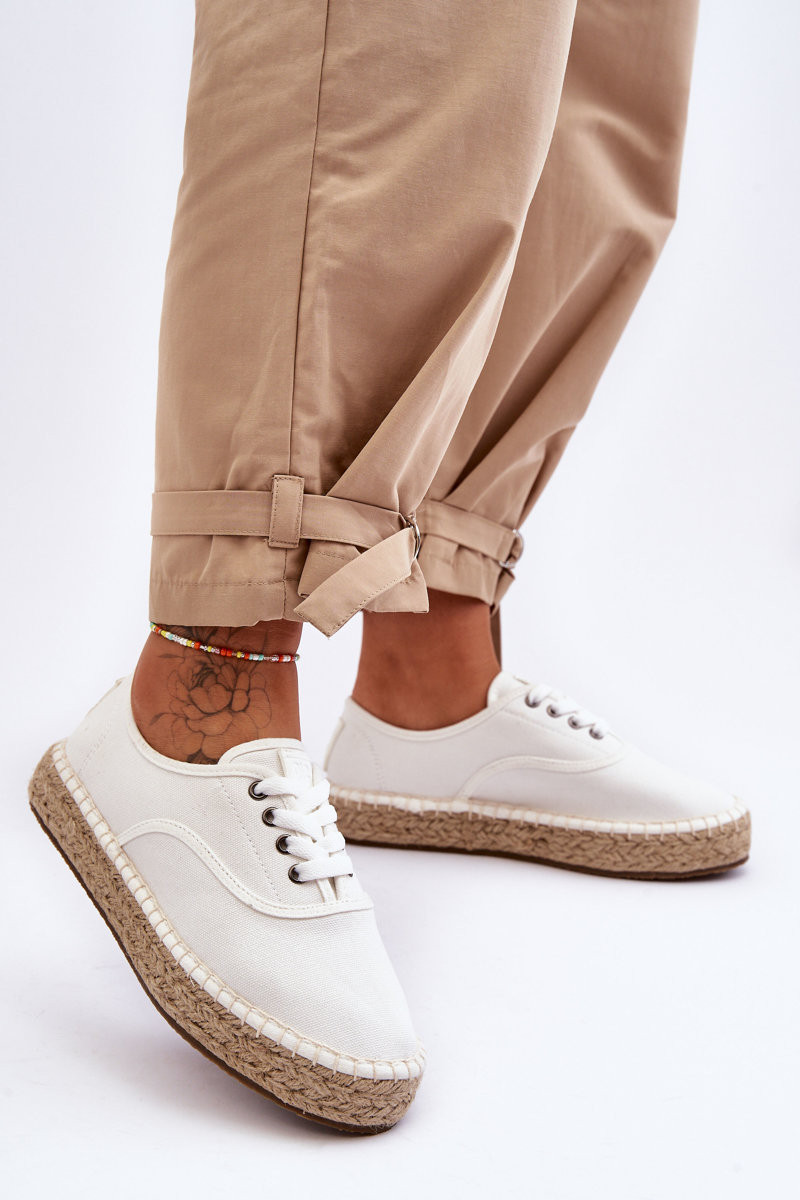 Šněrovací Espadryly Big Star Bílé 38