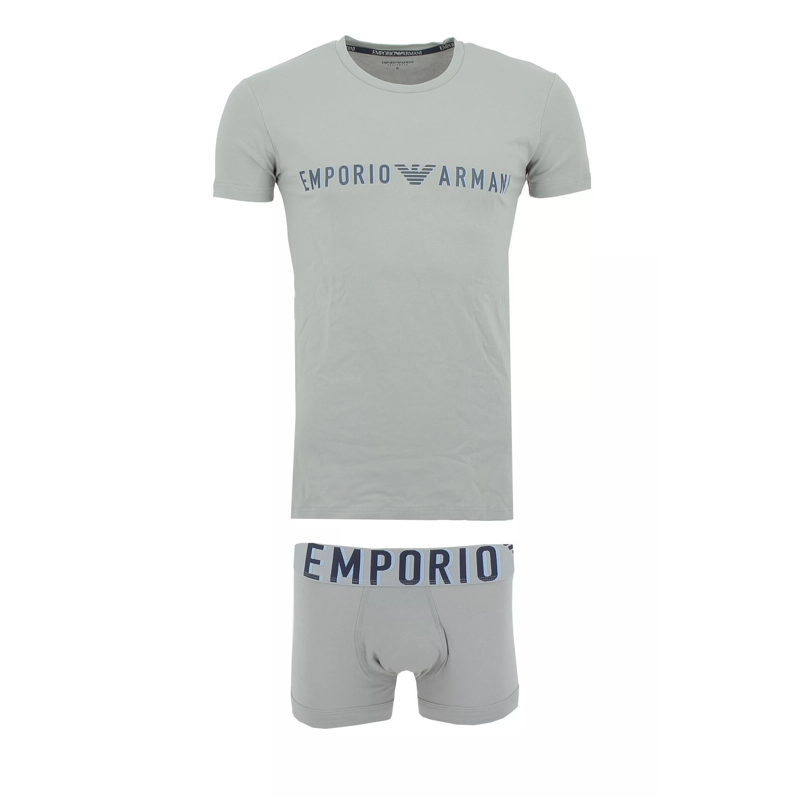 Pánska súprava trička a boxeriek 111604 4R516 05543 sivá - Emporio Armani M