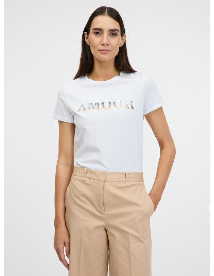 Biele dámske tričko s krátkym rukávom