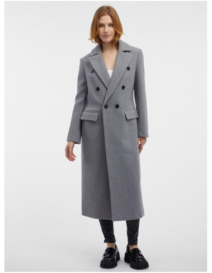 Šedý dámsky kabát