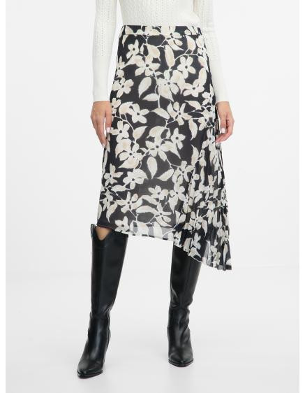 Čierna dámska midi sukňa