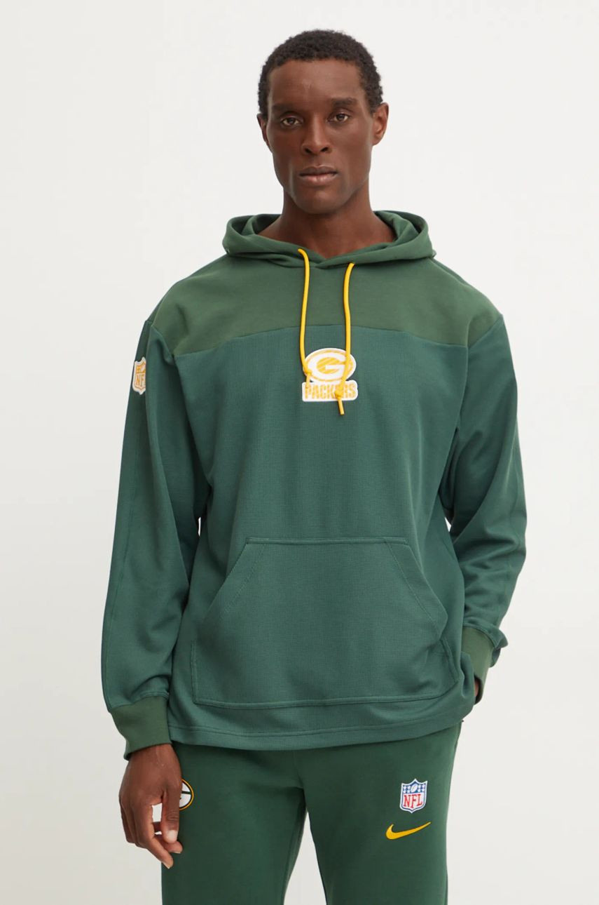 Mikina s prímesou vlny Nike Green Bay Packers zelená farba, s kapucňou, s nášivkou, 02FI-3EE-7T-L98