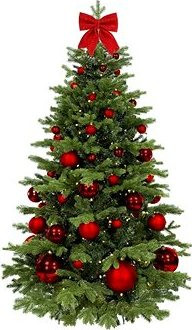 LAALU Ozdobený stromček ČERVENÉ VIANOCE II 270 cm, 85 ks ozdôb a dekorácií