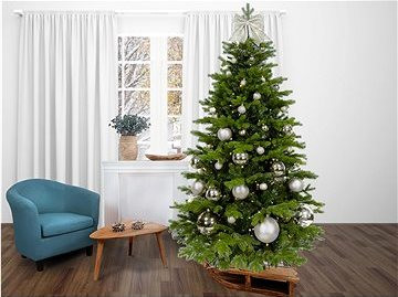 LAALU Ozdobený stromček STRIEBORNÉ VIANOCE II 240 cm, 85 ks ozdôb a dekorácií