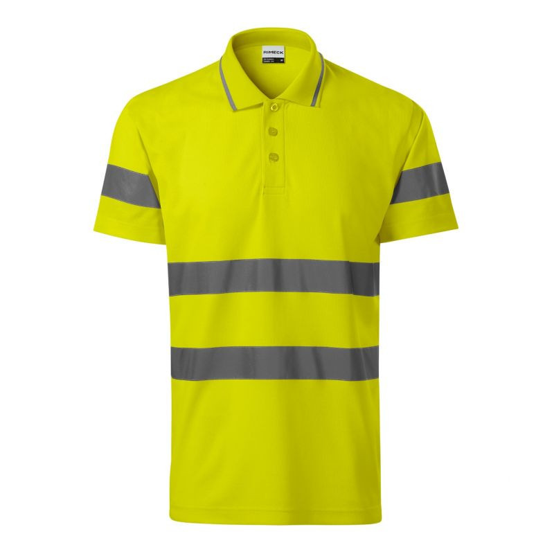 Pánske polo tričko Rimeck HV Runway M MLI-2V997 fluorescenčná žltá 3XL