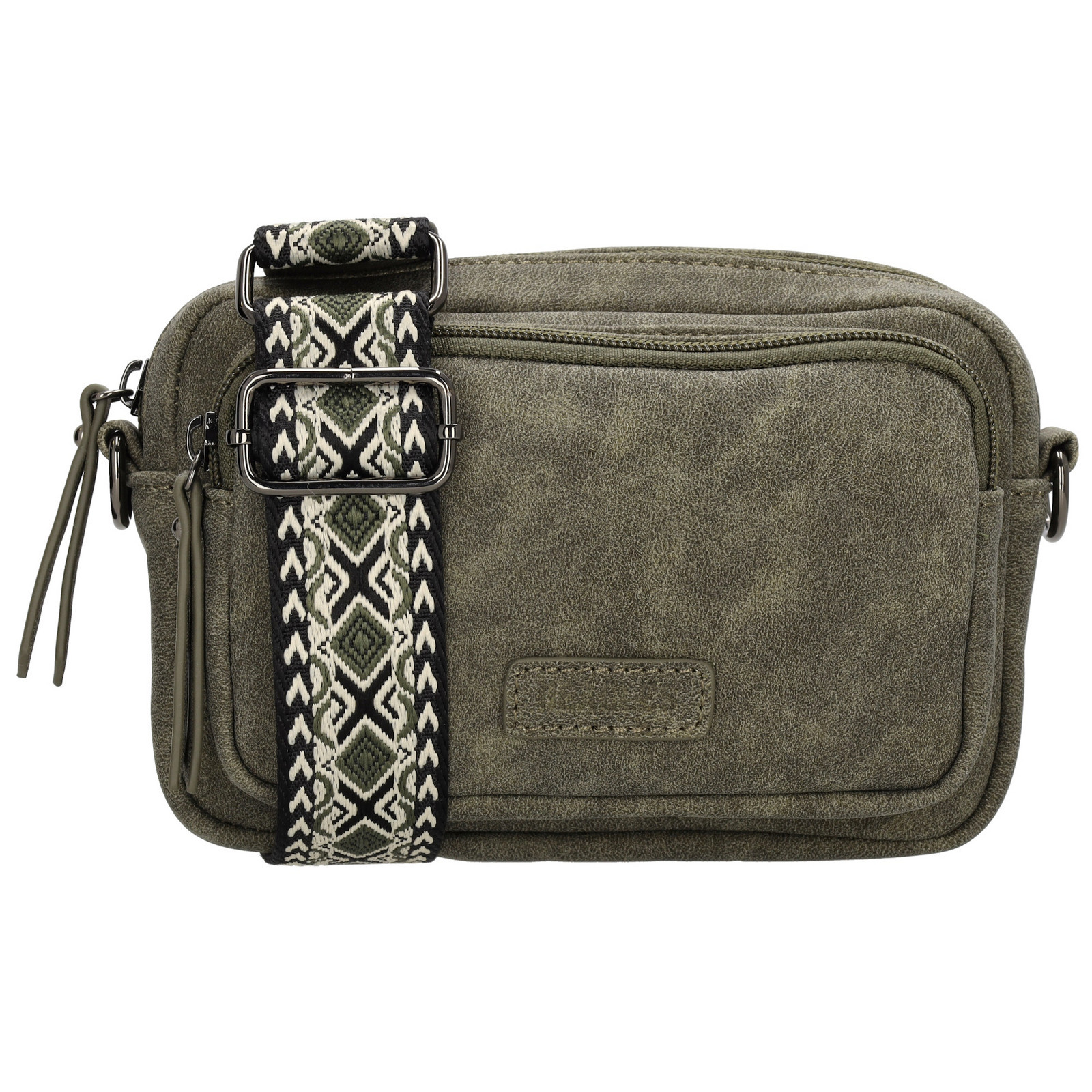 Beagles dámska crossbody kabelka Malaga s dekoratívnym popruhom - olivová