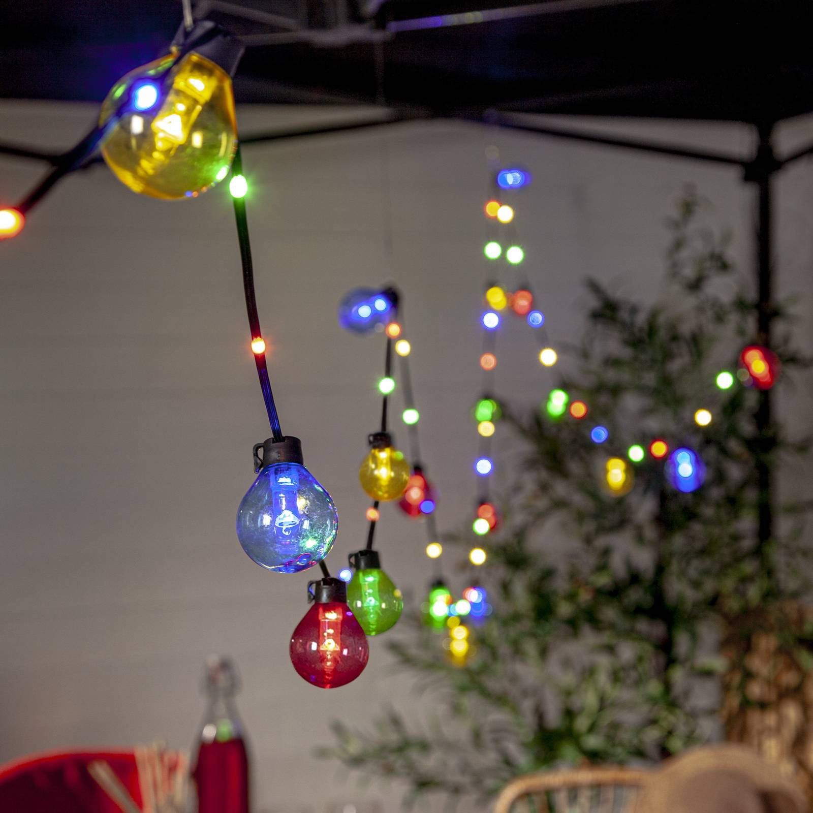 LED rozprávkové svetlá Bolla, farebné, plastové Dĺžka 5,3 m 20-fl.