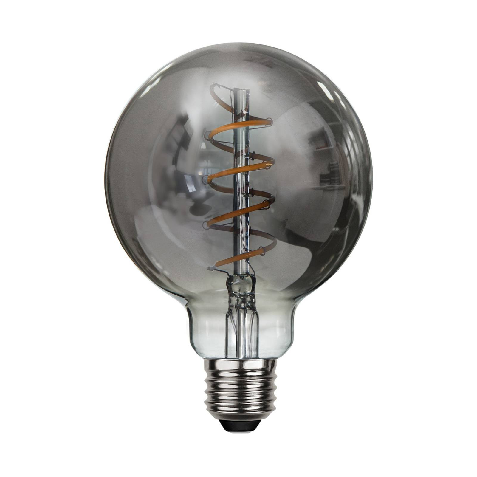 LED žiarovka Spiral Filament, G95, E27, 2 W sivá stmievateľná
